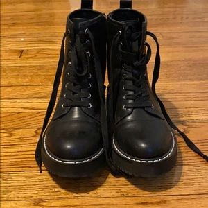 Black combat boots